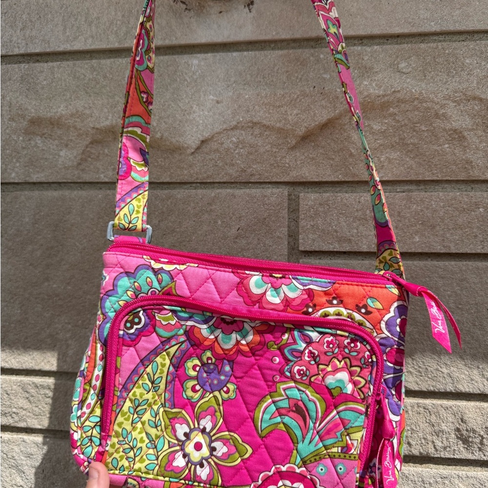 Vera Bradley Pink Swirls Paisley Quilted Crossbody